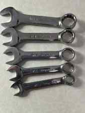 Set Of 5 Snap-on Tools Stubby Midget 12pt Combination Wrenches Oxi22b- Oxi14b
