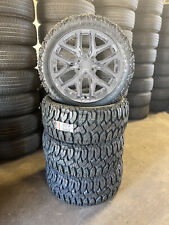 Chrome Snowflake 22 Wheels 33x12.50 Mud Tires Tpms Lugs Chevy Silverado Tahoe