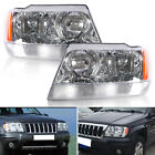 Headlights For 1999-2004 Jeep Grand Cherokee Front Chrome Lamps Pair Replacement