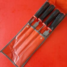 Snap-on Tools 4 Piece Red Black Soft Grip Handle Mixed File Set Sghbf500