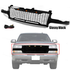 With Led Light Front Grille Set For 99-02 Chevy Silverado 00-06 Suburban Tahoe