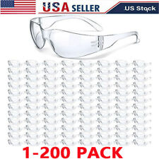 1-200 Pair Pack Protective Safety Glasses Clear Lens Work Uv Ansi Z87 Lot Of 12