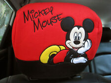 Mickey Mouse Disney Car Accessory C 1 Piece Head Rest Head Seat Cover Redblack