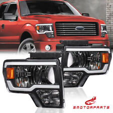 Pair Front Led Drl Headlights Assembly For 2009-2014 Ford F150 F-150 Pickup
