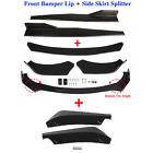 Glossy Black Front Bumper Spoiler Body Kitside Skirtrear Lip For Universal