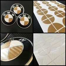 Brown White Carbon Fiber Bmw Emblem Sticker Decal Vinyl Overlay Roundel
