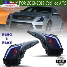 Led Red Demon Eye Headlights For 2013-2019 Cadillac Ats Drl Front Lamp Assembly