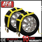 Set Of 2 Yellow Car Dolly Wheel Net Tire Basket Tow Strap Snap Hook Heavy Duty