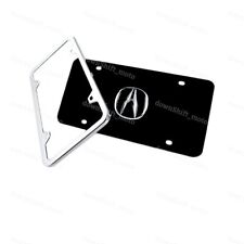 Authentic For Acura 3d Stainless Steel Front License Plate Frame Metal W Caps
