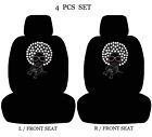 Art Design Rhinestone Studded Universal Car Truck Low Back Front Seat Covers Set