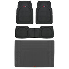 Deep Dish Car Floor Mats Cargo Trunk Liner Rubber All Weather Protection Black