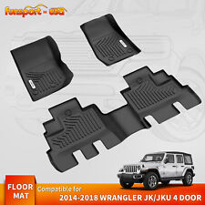 Floor Mats Liners Carpets For 2014-2018 Jeep Wrangler Jk Unlimited Jku 4-door