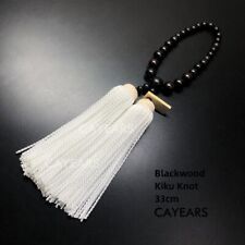 Jdm Junction Produce Blackwood Ebony Fusa Kiku Knot For Car White Ornaments 33cm