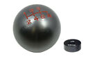 Vms 10x1.25mm Thread Threaded Gunmetal With Red Letters Round Shift Knob 6 Speed