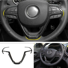 Fit For 2014-2021 Jeep Grand Cherokee Carbon Fiber Car Steering Wheel Cover Trim