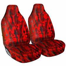 Heavy Duty 100 Waterproof Red Camo Camouflage Car Van Front Seat Covers 11