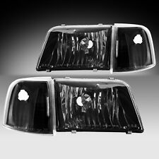 Fit 1993-1997 Ford Ranger Pick Up 93-97 Black Headlights Signal Lamp Set Lhrh