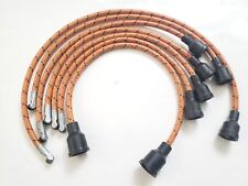 Orange Black Red 7mm Cloth Covered Spark Plug Wire Set Vintage Wires Inline 6 V6