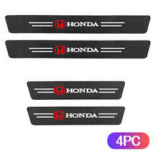 Black 4pcs For Honda Car Door Sill Plate Step Scuff Cover Anti Scratch Protector
