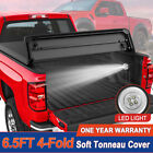 4-fold 6.5ft Truck Bed Tonneau Cover For Chevy Silverado Gmc Sierra 15002500hd