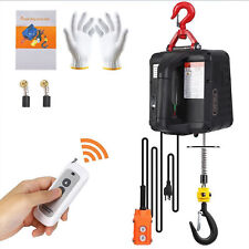 Portable Electric Hoist Winch 110v 1500w 1100 Lbs Wire Wireless Remote Control