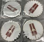 Oldsmobile Wire Wheel Chips Emblems Metal Size 2.25 Set Of 4 White Chrome