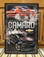 Chevrolet Camaro Sign Canvas Chevy Garage Gas Oil Parts Vintage Style Wall Decor
