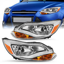 For 2012-2014 Ford Focus Halogen Oe Chrome Headlights Headlamps Leftright 12-14