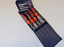 Snap-on Tools New Sghbf500ao Orange Soft Grip 4 Piece Mixed File Set With Pouch