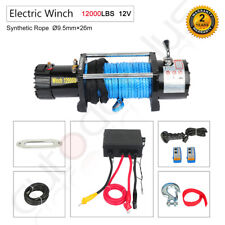 12000lbs Electric Winch 12v Synthetic Rope Off-road For Jeep Truck Trailer 4wd