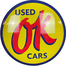 Chevrolet Ok Used Cars Dome Sign 15 Round Metal Sign Vintage Chevy Advertising