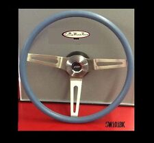 Camaro Chevelle Nova 3 Spoke Comfort Grip Steering Wheel Kit Blue 15
