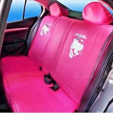 Hello Kitty Rear Car Seat Cover Premium Pvc Edition Faux Leather Kitty In Pink