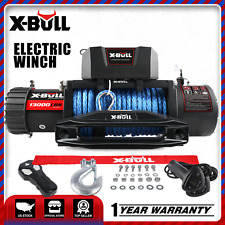 X-bull 13000lb 12v Electric Winch Synthetic Rope Truck Trailer 4wd Off-road Suv