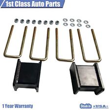 4 Rear Lift Blocks Kit W U-bolts For 07-18 Chevy Silverado Gmc Sierra 1500