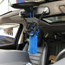Jdm Jp Black Kintsuna Rope Blue Fusa Kiku Knot For Car Rearview Mirror Charms