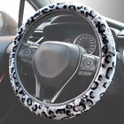 Leopard Print Steering Wheel Cover Soft Fur Plush Warm Furry Fluffy Car Styling