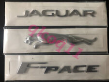3x Glossy Silver Emblem Rear Badge Decal For Jaguar 2017 Fpace V6 R S F-pace