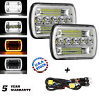 7x6 5x7inch Led Headlights Drl H4 Relay Harness For Chevy Express Cargo Van