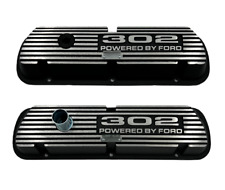 Black Finned Aluminum Valve Covers For Sbf Small Block Ford 302