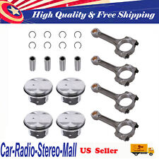 4x Pistons Rings Connecting Rod Kit Fit For Buick Chevrolet Gmc Saturn 2.4l
