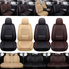 9pc Car Seat Cover Pu Leather Accessories Full Set Seat Protector For 5-sits Car