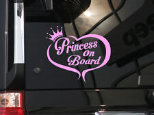 Princess On Board Cute Vinyl Car Decal Sticker 6w W Heart Crown Design