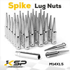 32pcs 14x1.5 Spike Lug Nuts Chrome 4.5 W Key For Chevy Silverado 2500hd 3500