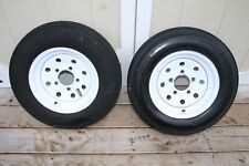 Trailer Tires And Rims 530-12 5.30-12 530x12 Load C 5 Lug White Modular Wheels
