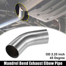 1 Pcs Od 2.25 Inch 45 Degree Exhaust Elbow Pipe Stainless Steel Silver Tone