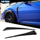 2pcs Glossy Black Car Side Fender Vent Air Wing Cover Trim Exterior Accessories