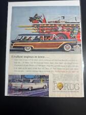 2 1959 Ford Station Wagons Vintage 11 X 14 Print Ads - Parklane Ranch Squi