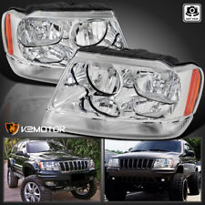 Clear Fits 1999-2004 Jeep Grand Cherokee Headlights Lamps Leftright 99-04