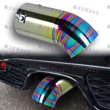 Titanium Neo Chrome Stainless Steel Car Exhaust Muffler Tip Straight 3 Inlet